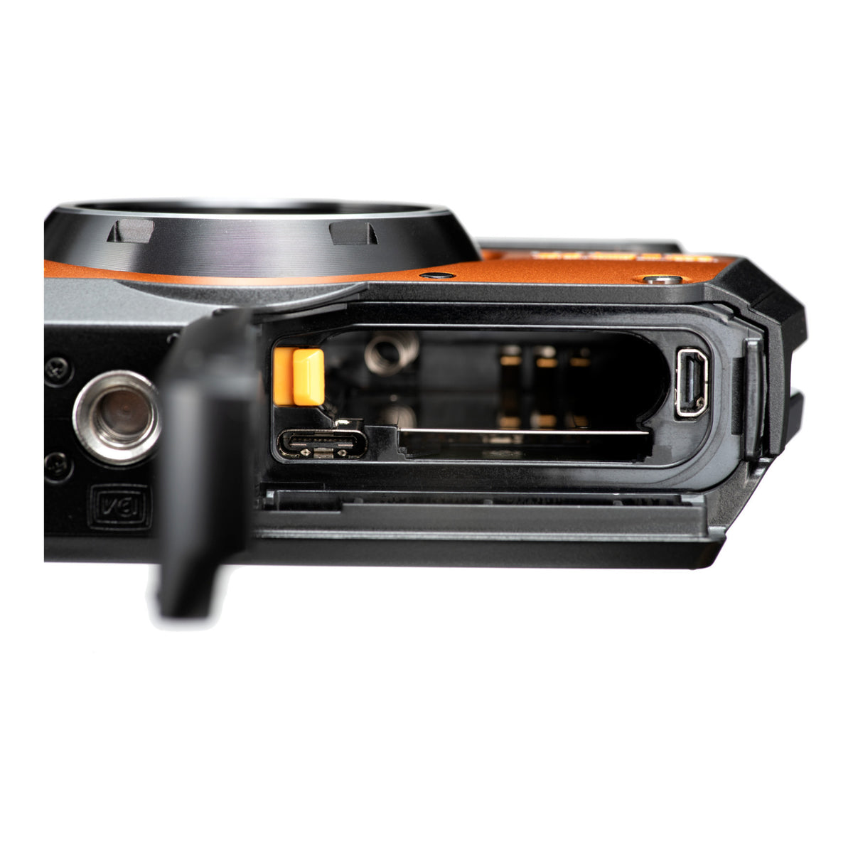 Ricoh WG-6 Digital Camera (Orange) with Extra Battery, 64 GB Memory Card, and Accessory Kit