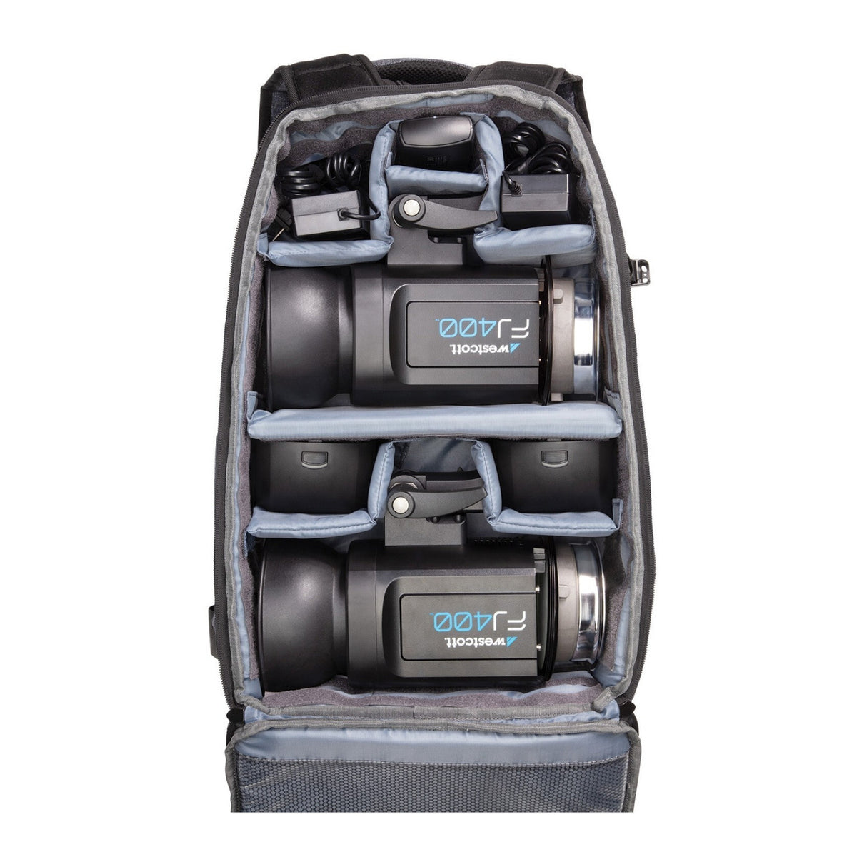 Westcott FJ400 Strobe 2-Light Backpack Kit and FJ-X3M Wireless Trigger with Backdrop Boards Bundle