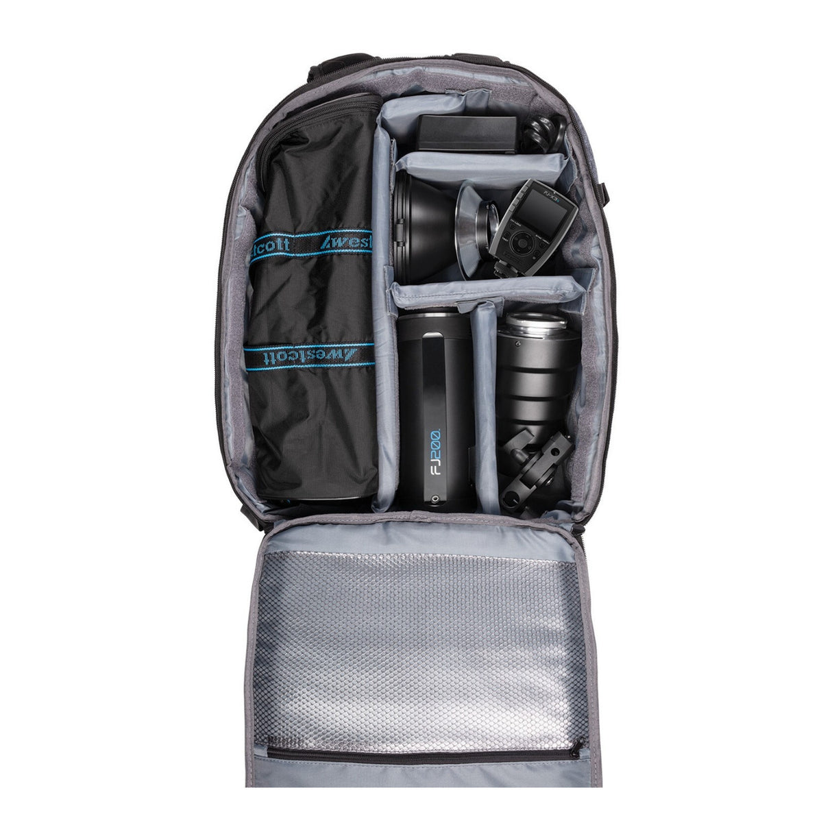 Westcott FJ200 Strobe 1-Light Backpack Kit with FJ-X3 S Wireless Trigger with Backdrop Boards Bundle