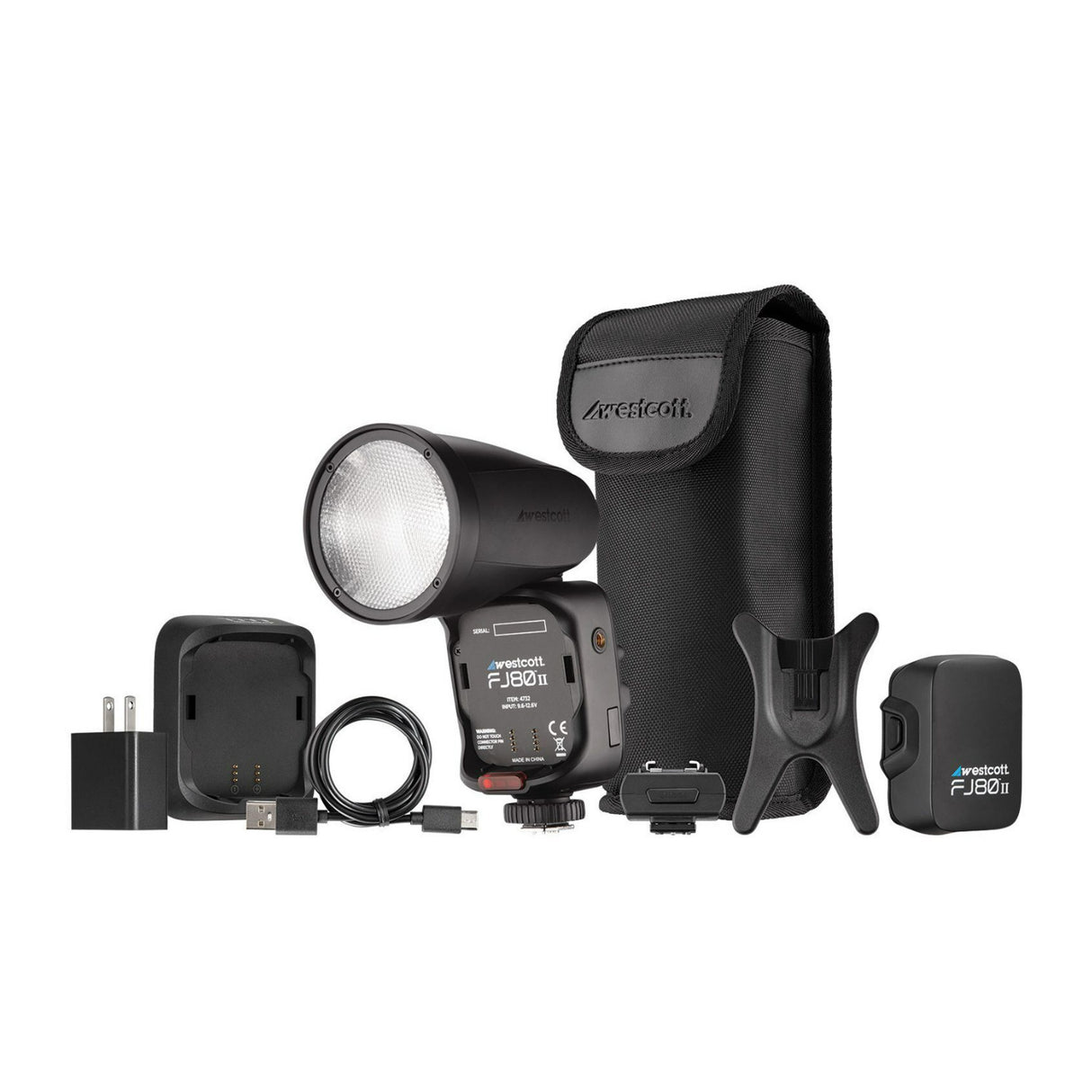 Westcott FJ80 II M Universal Touchscreen 80Ws Speedlight with Battery and Backdrop Boards Bundle