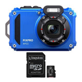 Kodak PIXPRO WPZ2 Rugged Waterproof 16MP Digital Camera (Blue) and 32GB microSD Card
