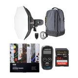 Westcott FJ400 Strobe 1-Light Backpack Kit with FJ-X3 S Trigger for Sony with Backdrop Boards Bundle