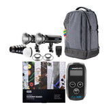 Westcott FJ200 Strobe 2-Light Backpack Kit with FJ-X3 S Wireless Trigger with Backdrop Boards Bundle