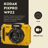 Kodak PIXPRO WPZ2 Rugged Waterproof 16MP Digital Camera with 4x Optical Zoom Bundle