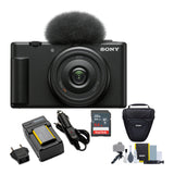 Sony ZV-1F Vlog Camera for Content Creators and Vloggers (Black) Bundle