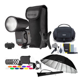 Westcott FJ80 II M Universal Touchscreen 80Ws Speedlight with Adapter with 7-Feet Umbrella Bundle