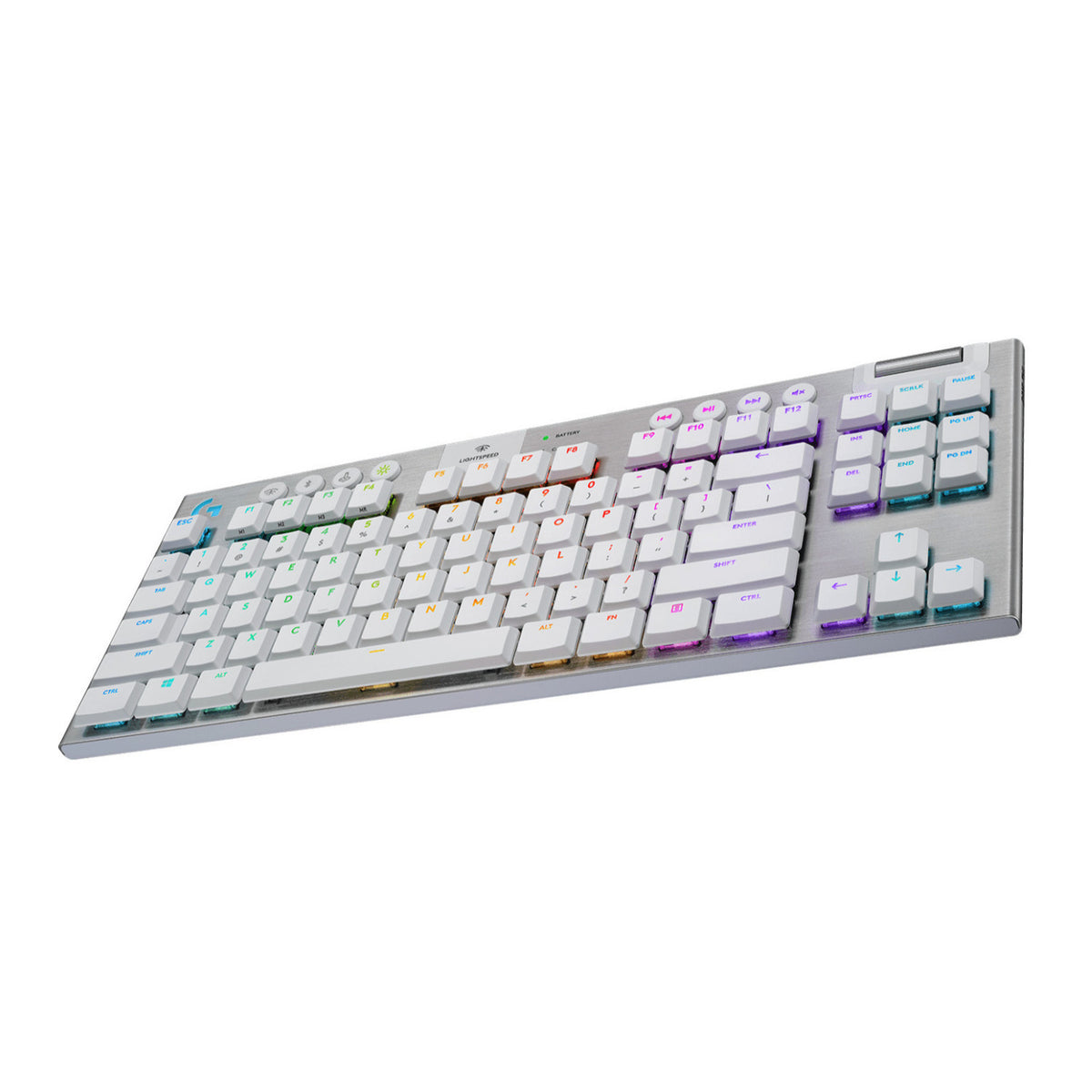 Logitech G915 TKL Tenkeyless Wireless RGB Mechanical Gaming Keyboard (White) (Open Box)