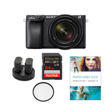 Sony Alpha a6400 Bundled with 16-50mm Lens, Corel Photo Software, Power Kit, 64GB SDXC Card, Car