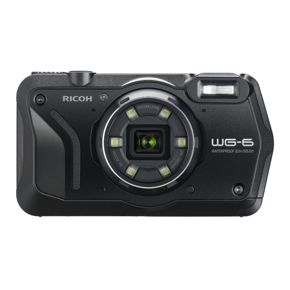 Ricoh WG-6 Digital Camera (Black) with 1 TB Portable Hard Drive, Gadget Bag with Accessory Kit