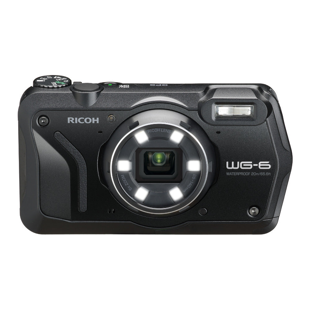 Ricoh WG-6 Digital Camera (Black) with 1 TB Portable Hard Drive, Gadget Bag with Accessory Kit