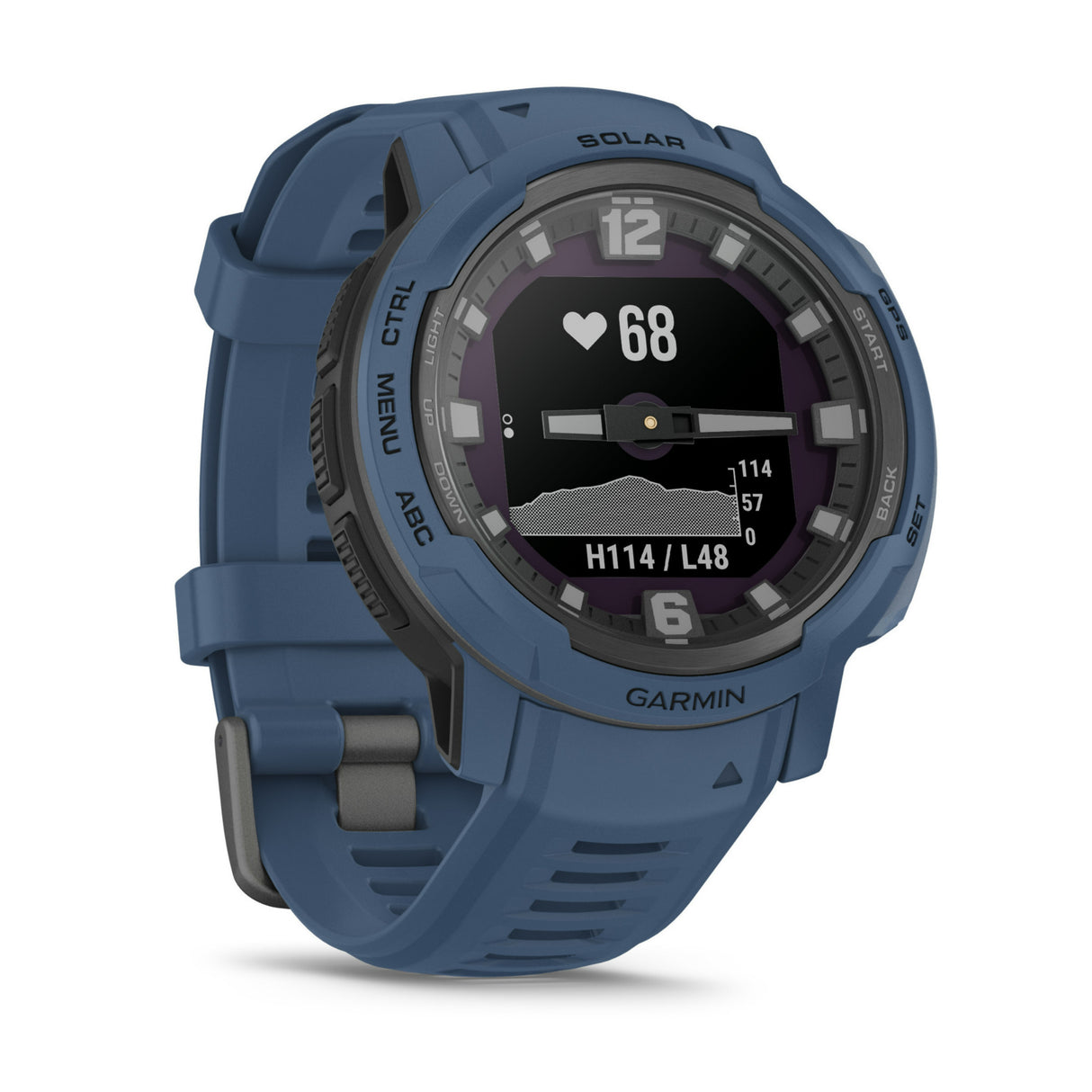 Garmin Instinct Crossover Solar Standard Edition Hybrid Smartwatch (Tidal Blue)