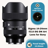 Sigma 14-24mm f/2.8 DG DN Art Lens for Sony E-Mount with 1TB Hard Drive and 64GB SD Card Bundle