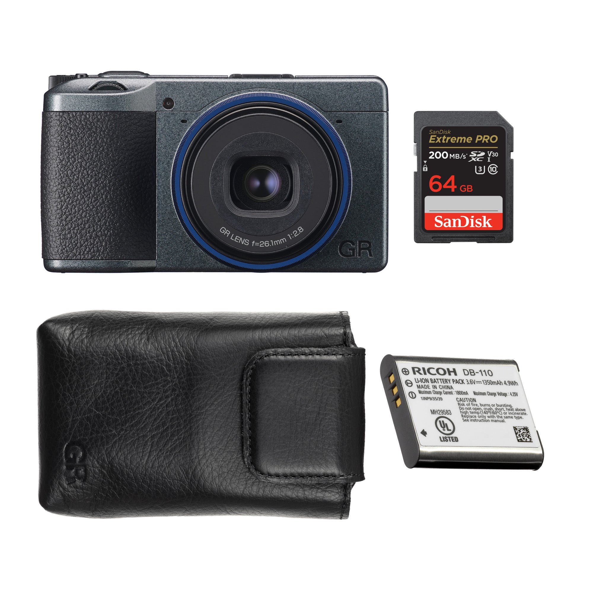 RICOH GR IIIx Urban Edition Digital Camera with Case, 64GB Memory