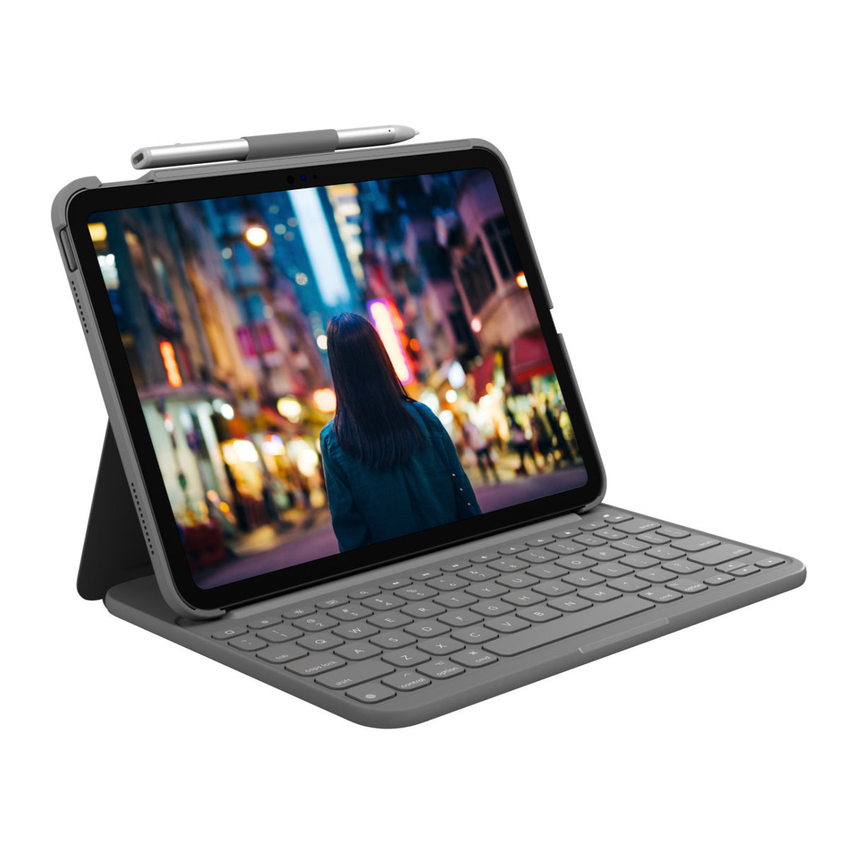 Logitech Slim Folio Keyboard Case for 10th Generation iPad (Oxford Gray)