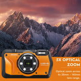 Ricoh WG-6 Digital Camera (Orange) with Extra Battery, 64 GB Memory Card, and Accessory Kit