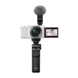 Sony Alpha ZV-E10 APS-C Mirrorless Vlog Camera (White) with 16-50mm Lens With Content Creator Kit