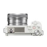 Sony Alpha ZV-E10 APS-C Mirrorless Vlog Camera (White) with 16-50mm Lens With Content Creator Kit