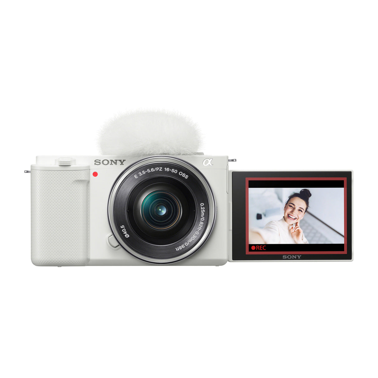 Sony Alpha ZV-E10 APS-C Mirrorless Vlog Camera (White) with 16-50mm Lens With Content Creator Kit
