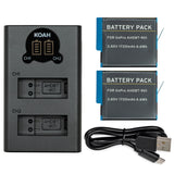 Koah Dual Battery LCD Charger and 2-Pack Battery Kit for GoPro HERO10/9 Black