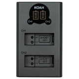 Koah Dual Battery LCD Charger and 2-Pack Battery Kit for GoPro HERO10/9 Black