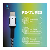 Kratos Power Nylon Braided Cable 6-Feet USB-C to USB-C Cable