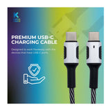 Kratos Power Nylon Braided Cable 6-Feet USB-C to USB-C Cable