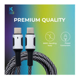 Kratos Power Nylon Braided Cable 6-Feet USB-C to USB-C Cable