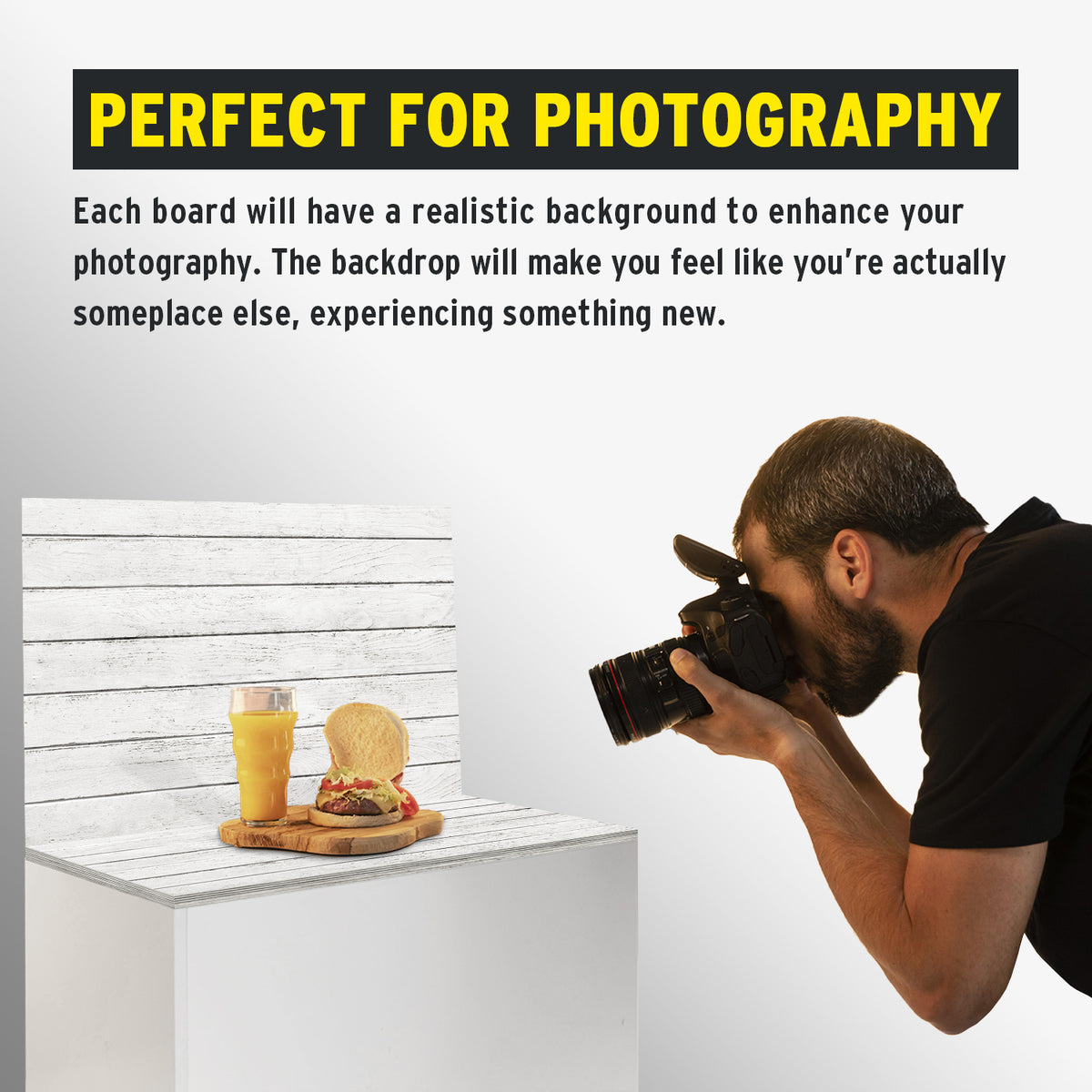 Koah Photography Backdrop Boards with Tote Bag (13 x 13-Inch Set with 7 Designs) (Open Box)