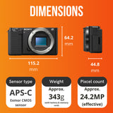 Sony Alpha ZV-E10 APS-C Vlog Camera (Black) with 11mm F1.8 Lens Bundle Content Creator Kit (5 Items)