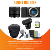 Sony Alpha ZV-E10 APS-C Vlog Camera (Black) with 11mm F1.8 Lens Bundle Content Creator Kit (5 Items)
