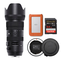 Sigma 70-200mm f/2.8 DG OS HSM Sport Lens for Nikon with 1TB  Hard Drive and Accessory Bundle
