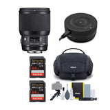 Sigma 85mm f/1.4 DG HSM Art Lens for Nikon F with USB Dock, Camera Bag and 64GB Memory Cards