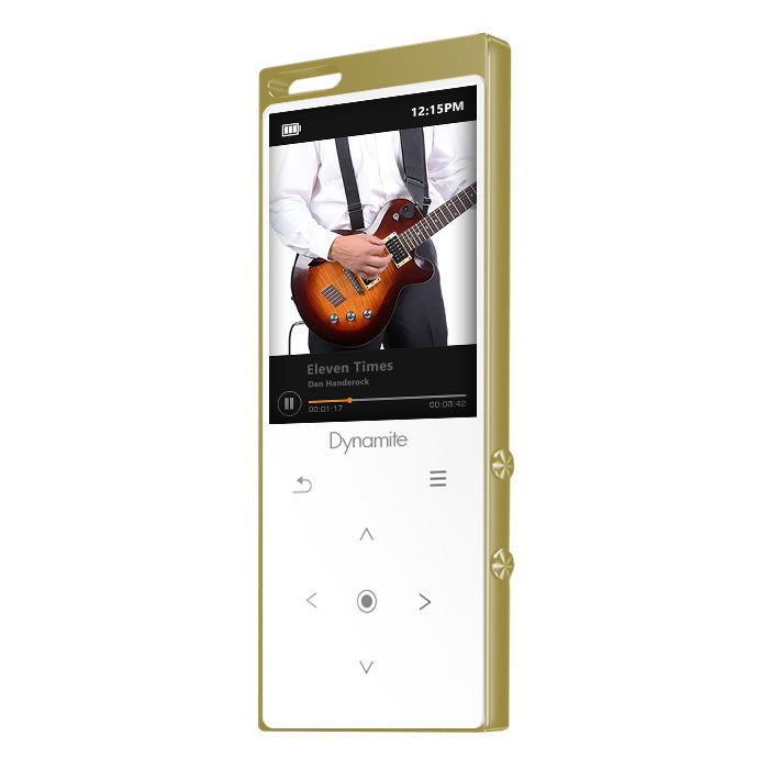 Samvix Dynamite Kosher 8GB  MP3 Player with Bluetooth, Touch Buttons, & Voice Recorder (Gold/White)