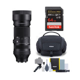 Sigma 100-400mm f/5-6.3 DG DN OS Lens for Sony E-Mount 64GB SD Card Bundle