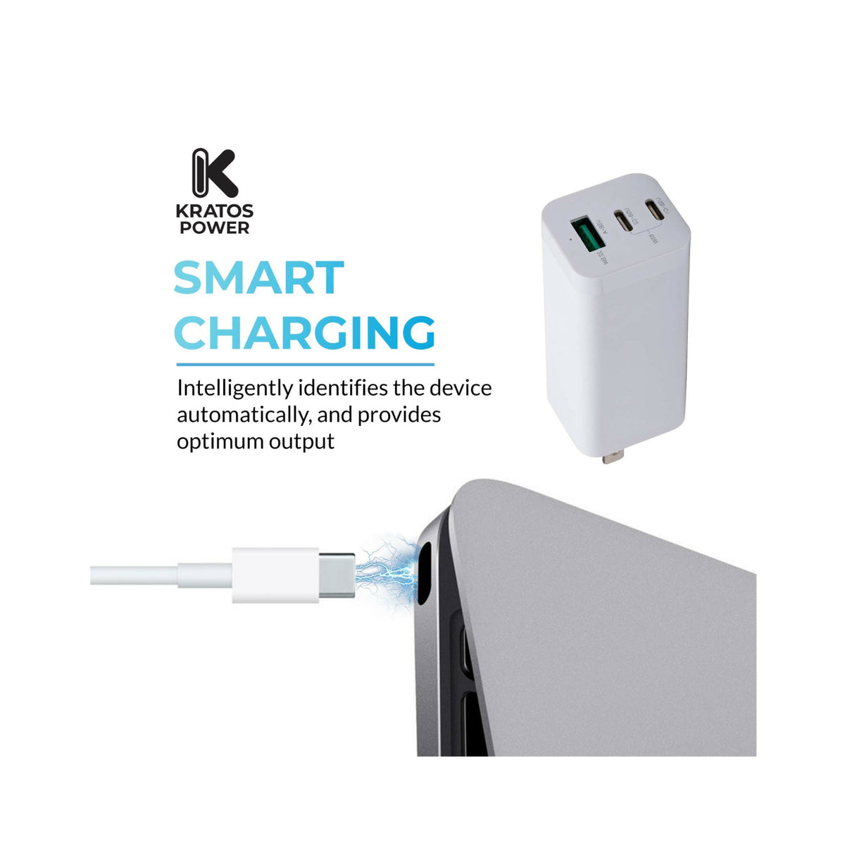 Kratos Power 65W GaN Three-Port Power Adapter