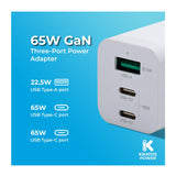 Kratos Power 65W GaN Three-Port Power Adapter
