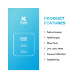 Kratos Power 65W GaN Three-Port Power Adapter