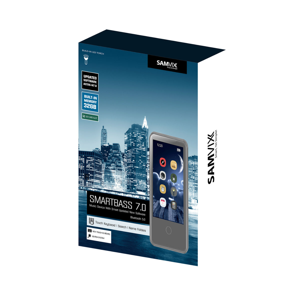 Samvix Smartbass 7.0 32GB Kosher MP3 Player with Touch Keyboard (Gray)