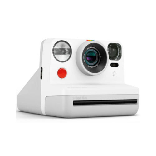 Polaroid Now Bundle with White Camera and Red Travel Pouch