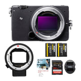 Sigma fp Mirrorless Camera Body with Sigma MC-21 Lens Mount Converter/Adapter and 64GB Extreme PRO Bundle