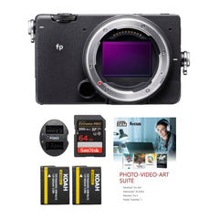 Sigma fp Mirrorless Digital Camera Body with 64GB Extreme PRO SD Card, Spare Battery/Charger Set and Software Bundle