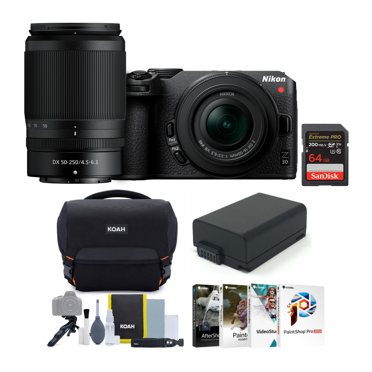 Nikon Z 30 Mirrorless with Z DX 16-50mm VR and NIKKOR Z DX 50-250mm Lenses Bundle