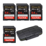SanDisk 64GB Extreme PRO 200MB/s UHS-I SDXC Memory Card Bundle with Storage Carrying Case
