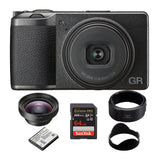 Ricoh GR III Premium Compact Digital Camera with GW-4 Wide Conversion Lens and Lens Adapter Bundle