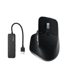 Logitech MX Master 3S Wireless Mouse for Mac (Space Gray) Bundle with 4-Port USB 3.0 Hub