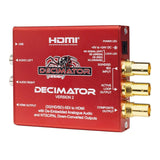 Decimator Version 2 Simultaneously Scales SDI to HDMI and NTSC/PAL with De-Embedded Analogue Audio