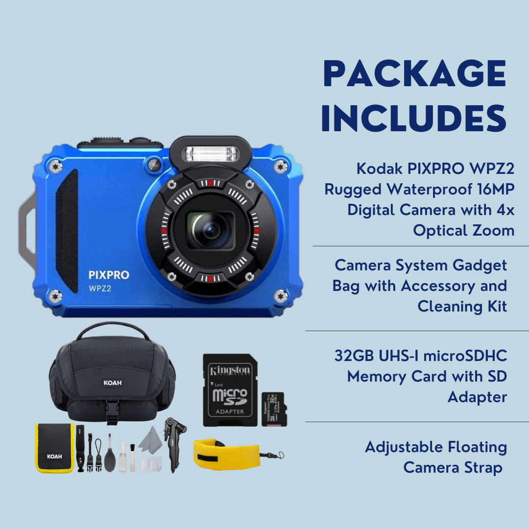 Kodak PIXPRO WPZ2 Rugged Waterproof 16MP Digital Camera with 4x