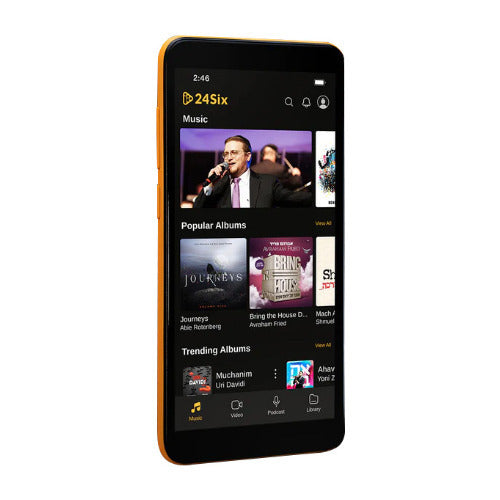 24Six Family Player 100% Kosher 64GB Streaming Device with Bluetooth and Wi-Fi (No camera, no phone)