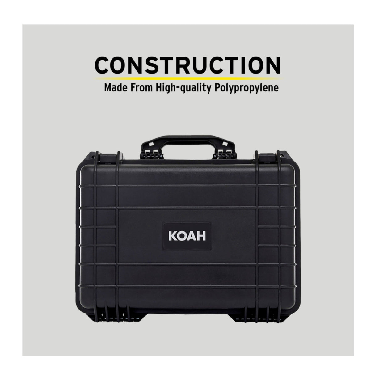 Koah Weatherproof Hard Case with Customizable Foam (18 x 14 x 7 Inch, 2-Pack)