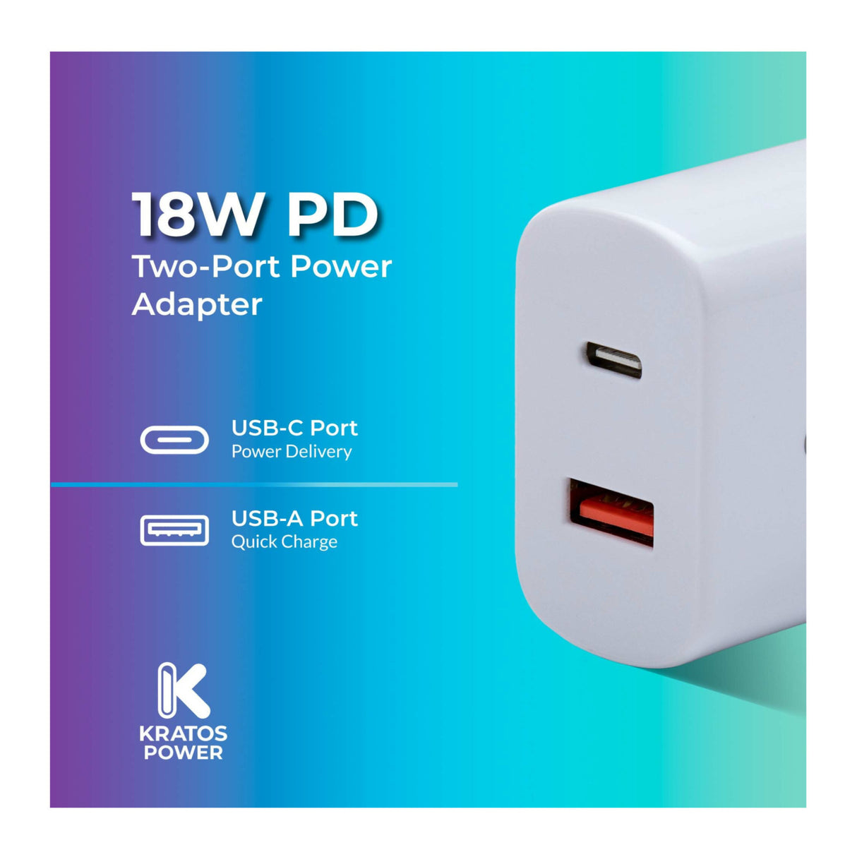 Kratos Power 18W PD Two-Port Power Adapter